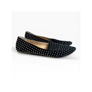Steve Madden Feather Studded Black Suede Pointed Loafers Flats Size 6